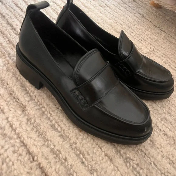 Aeyde Ruth Black Leather Loafers - Picture 2 of 5